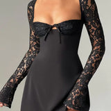 Isabella mini dress with lace details